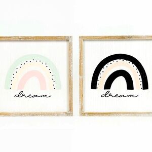 Double Sided "Dream" Wooden Rainbow Nursery Sign